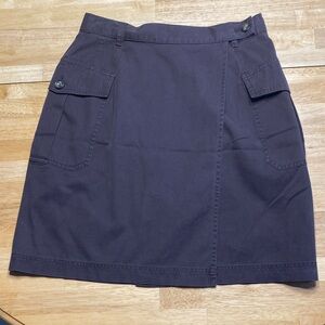 Y2K Cargo Wrap Mini Skirt Dark Brown Emanuel Ungaro 100% Cotton Size 6